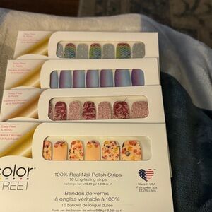 Color Street Nail Polish Strips - Glitter, Rainbow, and Floral Designs